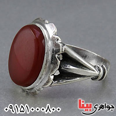 انگشتر عقیق قرمز خوشرنگ و شیک مردانه