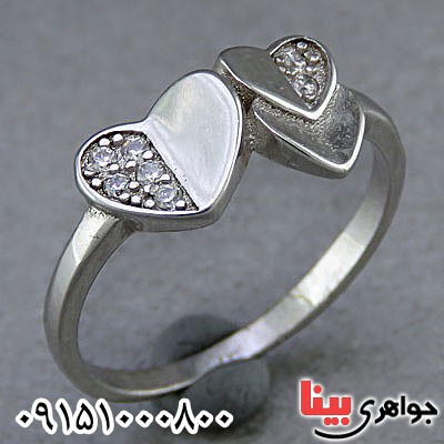 انگشتر نقره پرنس رودیوم طرح قلب _کد:24949