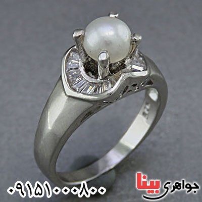 انگشتر مروارید رودیوم زنانه بسیار زیبا _کد:24966
