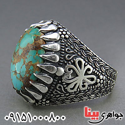 انگشتر فیروزه نیشابوری مردانه _کد:25008