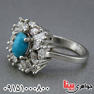 انگشتر فیروزه نیشابوری زنانه بسیار خاص _کد:25010