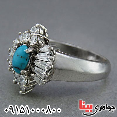 انگشتر فیروزه نیشابوری خوشرنگ خاص زنانه _کد:25012