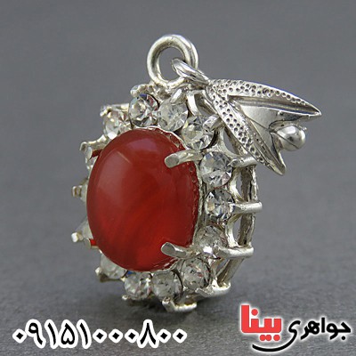 گردنبند عقیق قرمز خاص و خوشرنگ زنانه _کد:25053