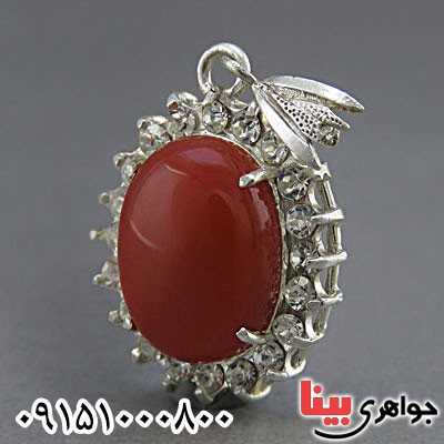 گردنبند عقیق قرمز خوشرنگ و خاص زنانه _کد:25054