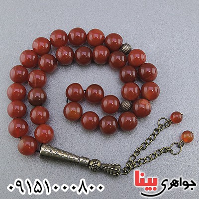 تسبیح عقیق قرمز 33 دانه ای خاص و خوشرنگ
