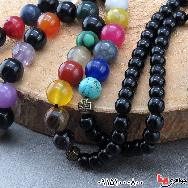 تسبیح چند جواهر 101 دانه ای سنگ درمانی سفارشی _کد:25083