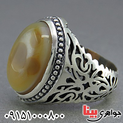انگشتر عقیق باباقوری طبیعی مردانه _کد:25122