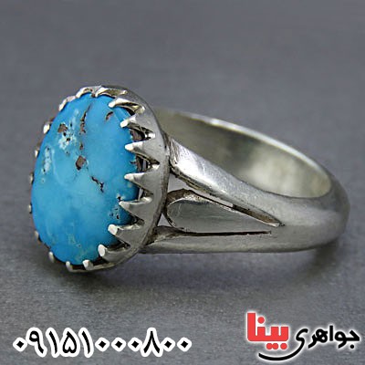 انگشتر فیروزه نیشابوری خوشرنگ مردانه _کد:25190