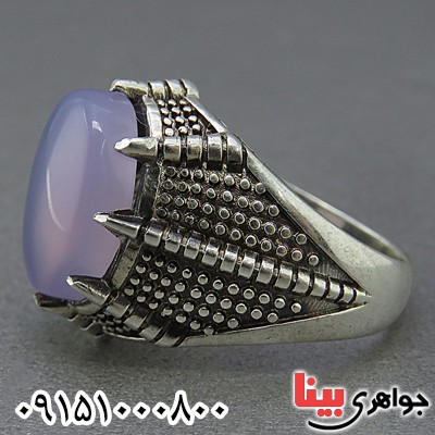 انگشتر عقیق کبود بسیار زیبا و خاص _کد:25210
