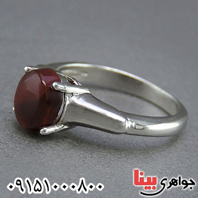 انگشتر عقیق یمنی سرخ زنانه زیبا و شیک _کد:25216