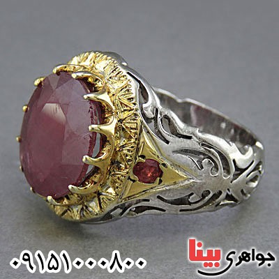 انگشتر یاقوت سرخ دست ساز فاخر مردانه _کد:25285