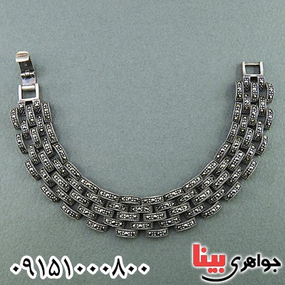 دستبند نقره مارکازیتی درشت زنانه زیبا