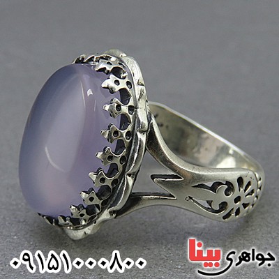 انگشتر عقیق کبود خوشرنگ و شیک _کد:25306
