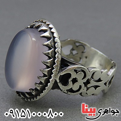 انگشتر عقیق کبود خوشرنگ و شیک مردانه _کد:25318