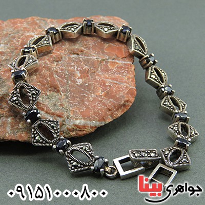 دستبند یاقوت کبود مارکازیتی خاص زنانه _کد:25321