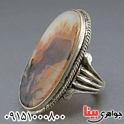 انگشتر عقیق شجری طبیعی درشت و خاص مردانه _کد:25327