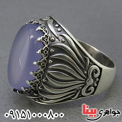 انگشتر عقیق کبود بسیار زیبا _کد:25333