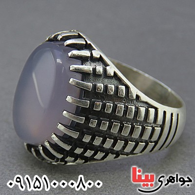 انگشتر عقیق کبود بسیار زیبا و خاص _کد:25336