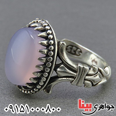 انگشتر عقیق کبود بسیار زیبا و خاص _کد:25337