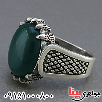انگشتر عقیق سبز خوشرنگ بسیار زیبا _کد:25344