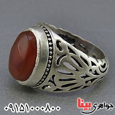 انگشتر عقیق یمنی مردانه خوشرنگ و خاص _کد:25347