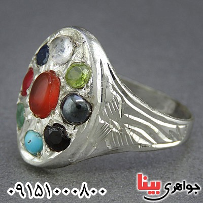 انگشتر چند جواهر مردانه همراه با حرز امام جواد (ع) _کد:25357