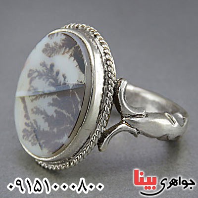انگشتر عقیق شجری دست ساز مردانه _کد:25379