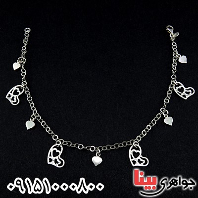 خلخال نقره زنانه بسیار زیبا با آویز قلبی _کد:25393
