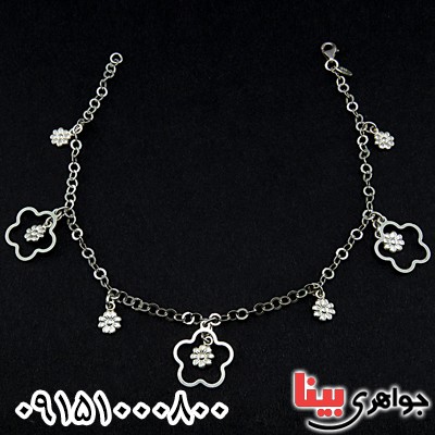 خلخال نقره زنانه با آویز گلبرگ _کد:25394