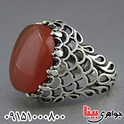 انگشتر عقیق یمنی خوشرنگ مردانه _کد:25405