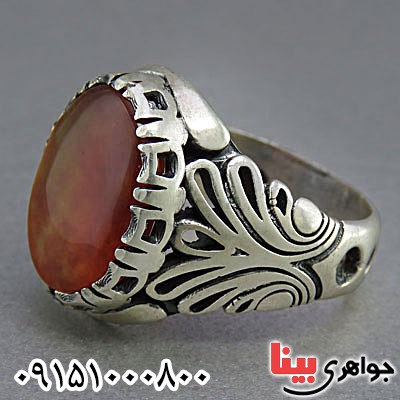 انگشتر عقیق یمنی خوشرنگ بسیار زیبا _کد:25406