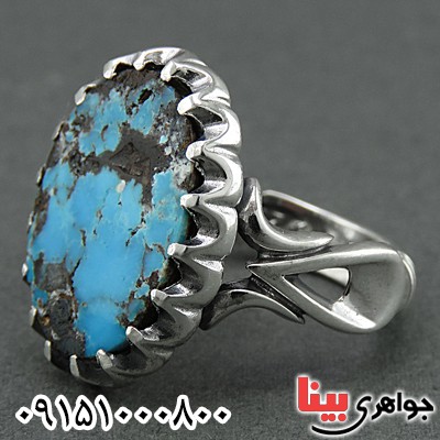 انگشتر فیروزه نیشابوری طرح اشکی _کد:25444
