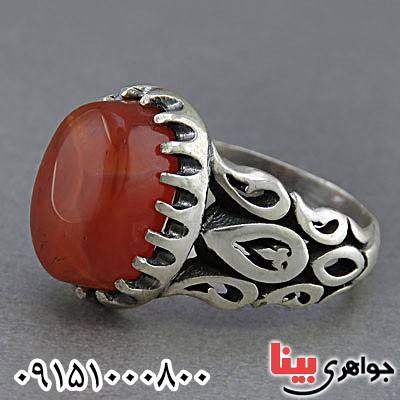 انگشتر عقیق یمنی خوشرنگ مردانه _کد:25484