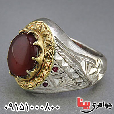 انگشتر عقیق یمنی درشت فاخر مردانه _کد:25504