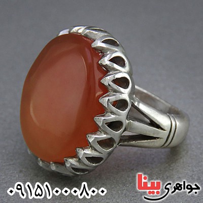 انگشتر عقیق یمنی خوشرنگ درشت مردانه _کد:25505