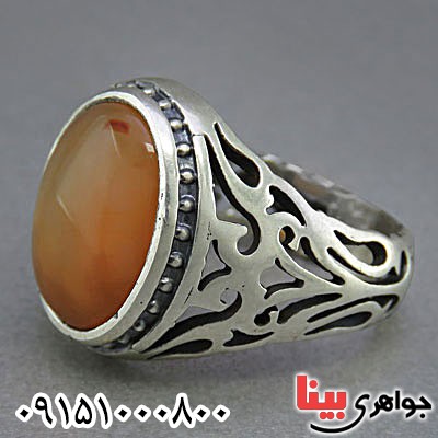 انگشتر عقیق یمنی خوشرنگ مردانه _کد:25507