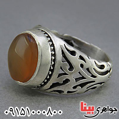 انگشتر عقیق یمنی مردانه خوشرنگ و خاص _کد:25508