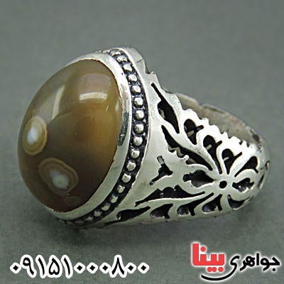 انگشتر عقیق باباقوری طبیعی خاص مردانه _کد:25561