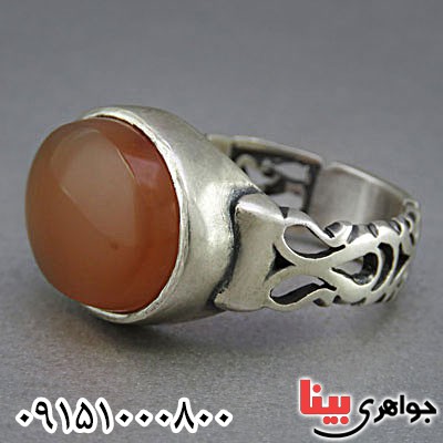 انگشتر عقیق یمنی مردانه خوشرنگ زیبا _کد:25574