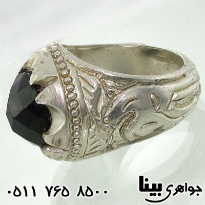 انگشتر عقیق سیاه (اونیکس) مردانه