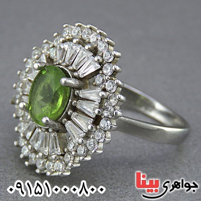 انگشتر زبرجد خوشرنگ زنانه زیبا _کد:25595