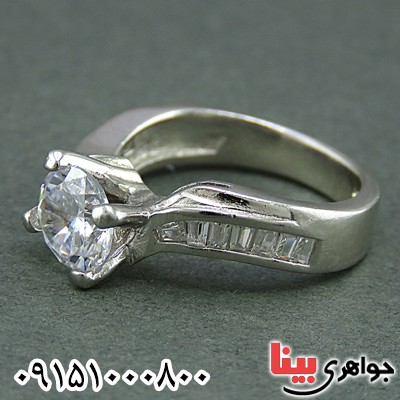 انگشتر نقره تک نگین خاص زنانه _کد:25618