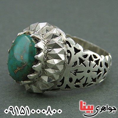 انگشتر فیروزه نیشابوری خوشرنگ مردانه _کد:25651