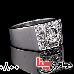 انگشتر الماس روسی ( موزانایت ) فاخر مردانه _کد:25665