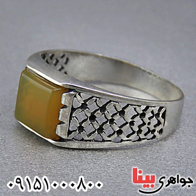 انگشتر عقیق شرف الشمس خاص مردانه _کد:25734