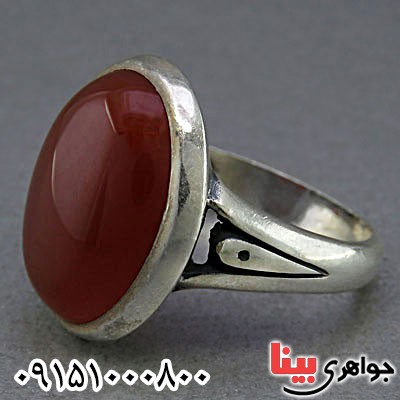انگشتر عقیق قرمز خاص و خوشرنگ مردانه _کد:25738