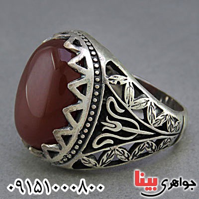 انگشتر عقیق قرمز خوشرنگ و شیک _کد:25740