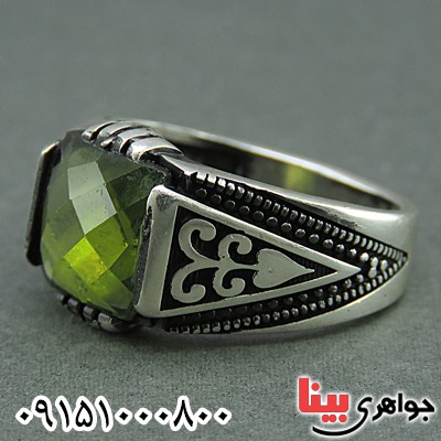 انگشتر زبرجد صنعتی خاص اسپرت مردانه _کد:25745