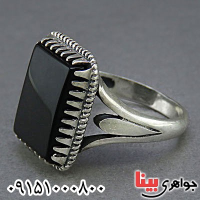 انگشتر عقیق سیاه (اونیکس) خاص و شیک مردانه _کد:25766