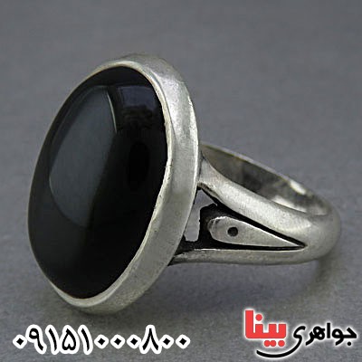 انگشتر عقیق سیاه (اونیکس) خاص و شیک مردانه _کد:25769